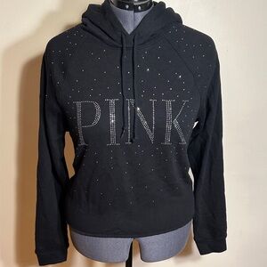 PINK Victoria's Secret Black Hoodie with Sparkling Accents